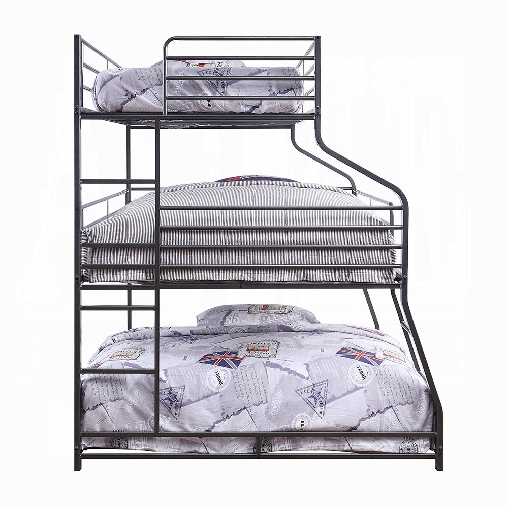 Laura Diego Caius II Twin/Full/Queen Gunmetal Metal Bunk Bed – Industrial Space-Saving Design