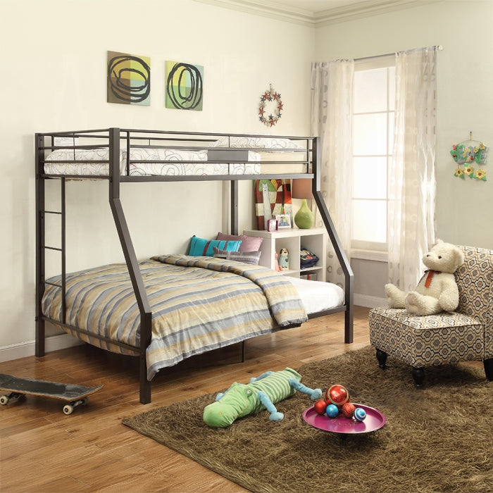 Morrison Limbra Twin over Full Sandy Brown Metal Bunk Bed – Contemporary Space-Saving Design