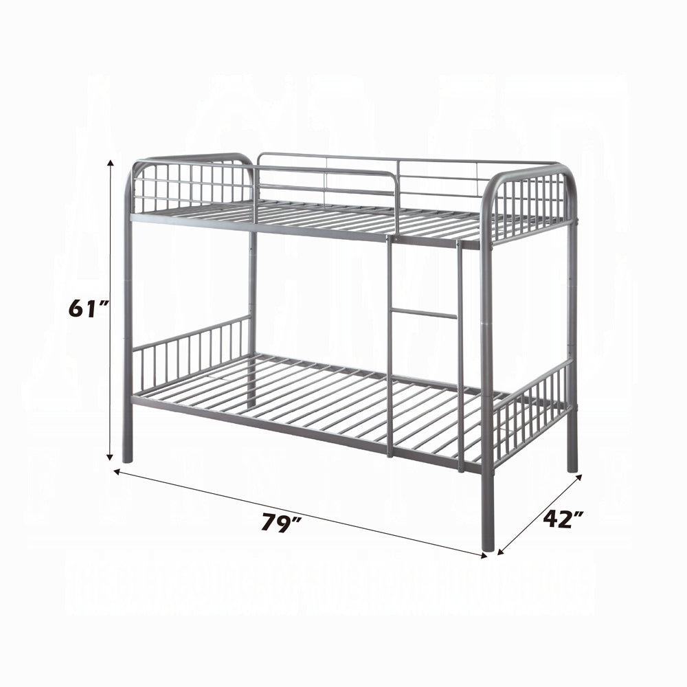 Corbett Bristol Full Over Full Gunmetal Metal Bunk Bed – Industrial Style Convertible with Safety Rails