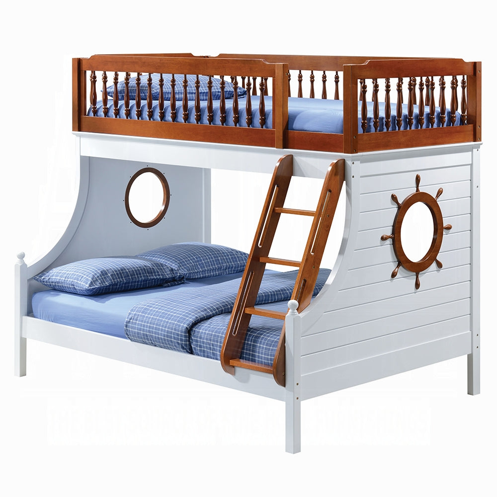 Julia Farah Twin Over Full Wooden Bunk Bed Space-Saving Contemporary Design