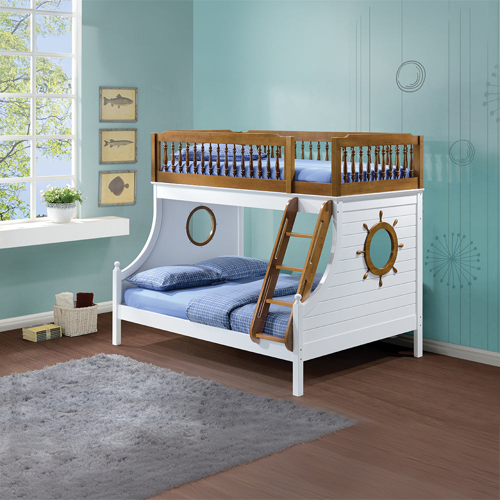 Julia Farah Twin Over Full Wooden Bunk Bed Space-Saving Contemporary Design