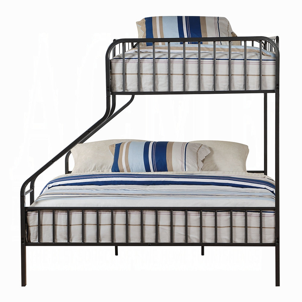 Triple Bunk Bed T/XL/Q Gunmetal Metal – Industrial Style with Built-in Ladder