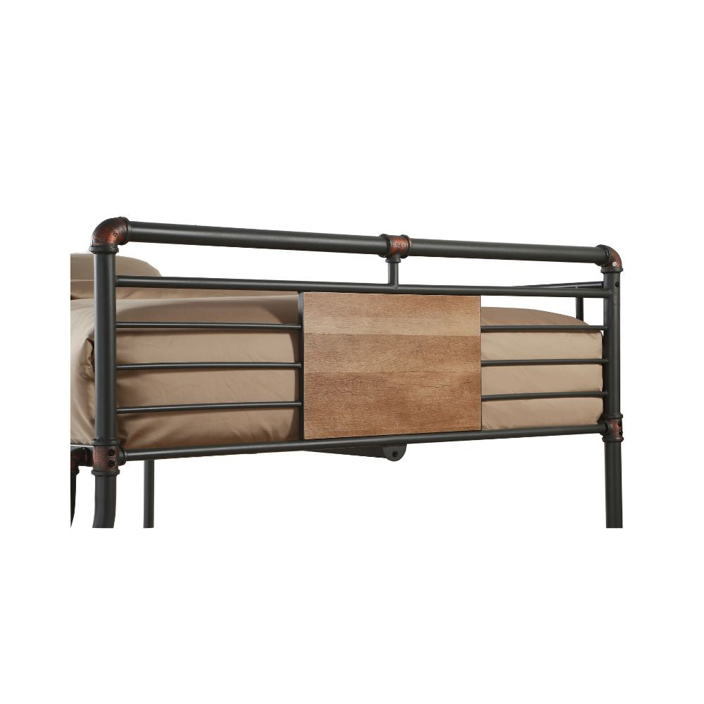 Chablis Brantley Queen/XL/Full Black Metal Bunk Bed – Handcrafted Industrial Look with Space-Saving Design