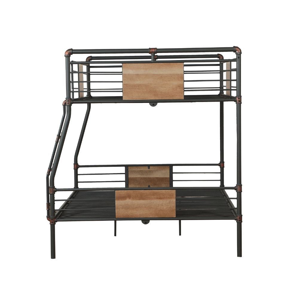 Chablis Brantley Queen/XL/Full Black Metal Bunk Bed – Handcrafted Industrial Look with Space-Saving Design