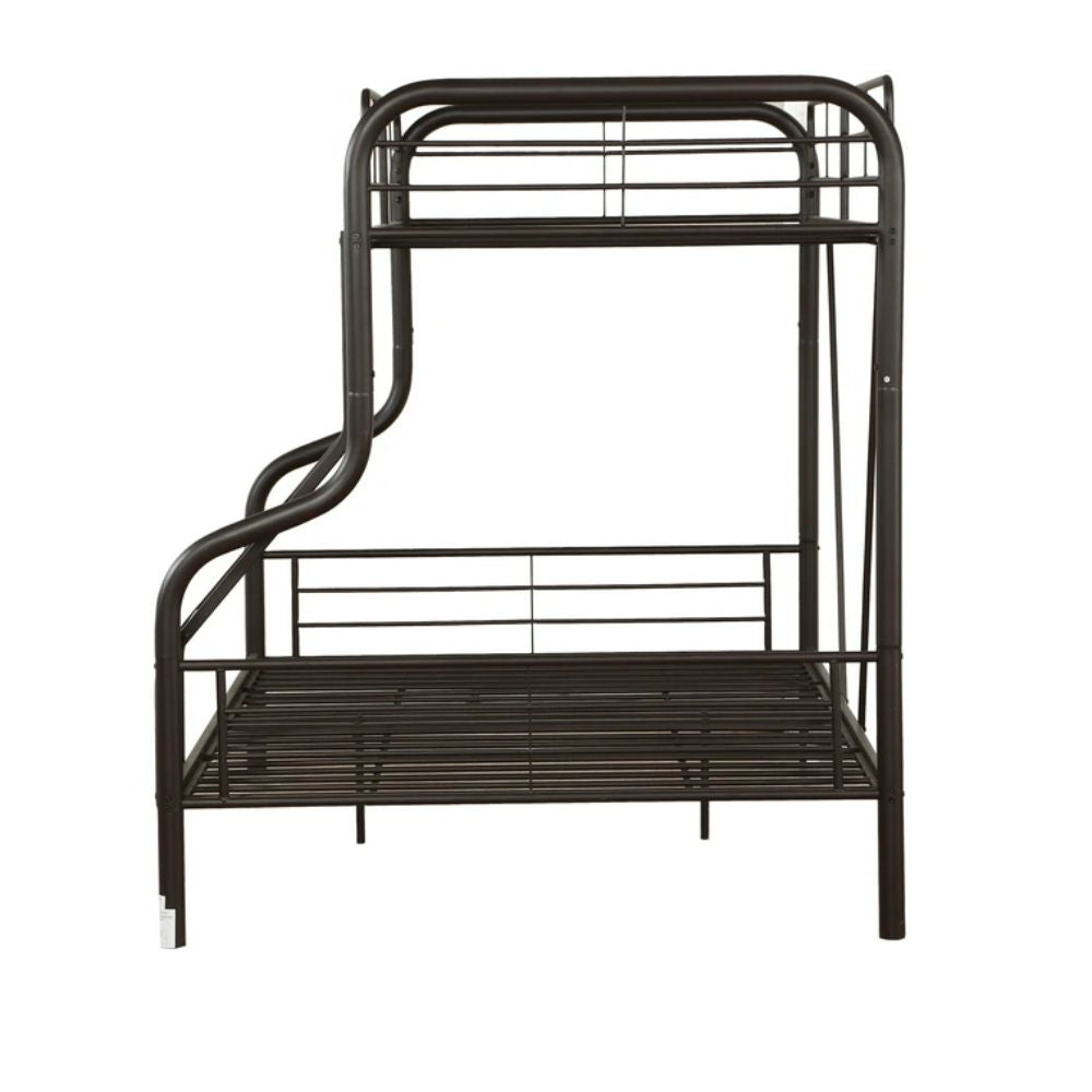 Aldric Cario Twin Over Full Bunk Bed Sandy Black – Space-Saving Design