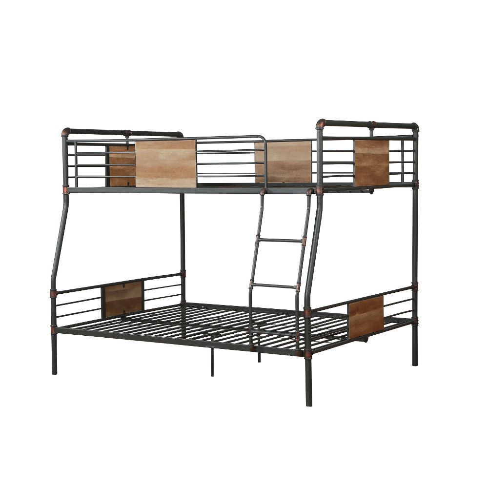 Chablis Brantley Queen/XL/Full Black Metal Bunk Bed – Handcrafted Industrial Look with Space-Saving Design