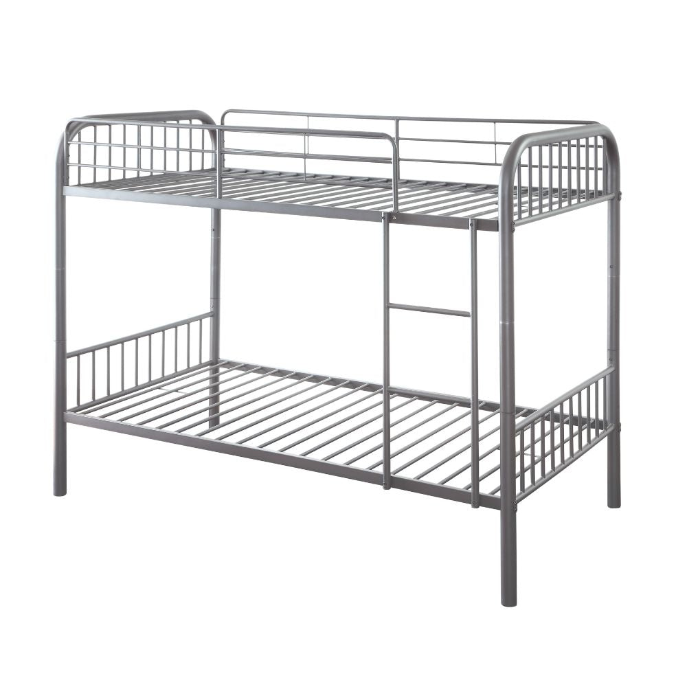 Corbett Bristol Full Over Full Gunmetal Metal Bunk Bed – Industrial Style Convertible with Safety Rails