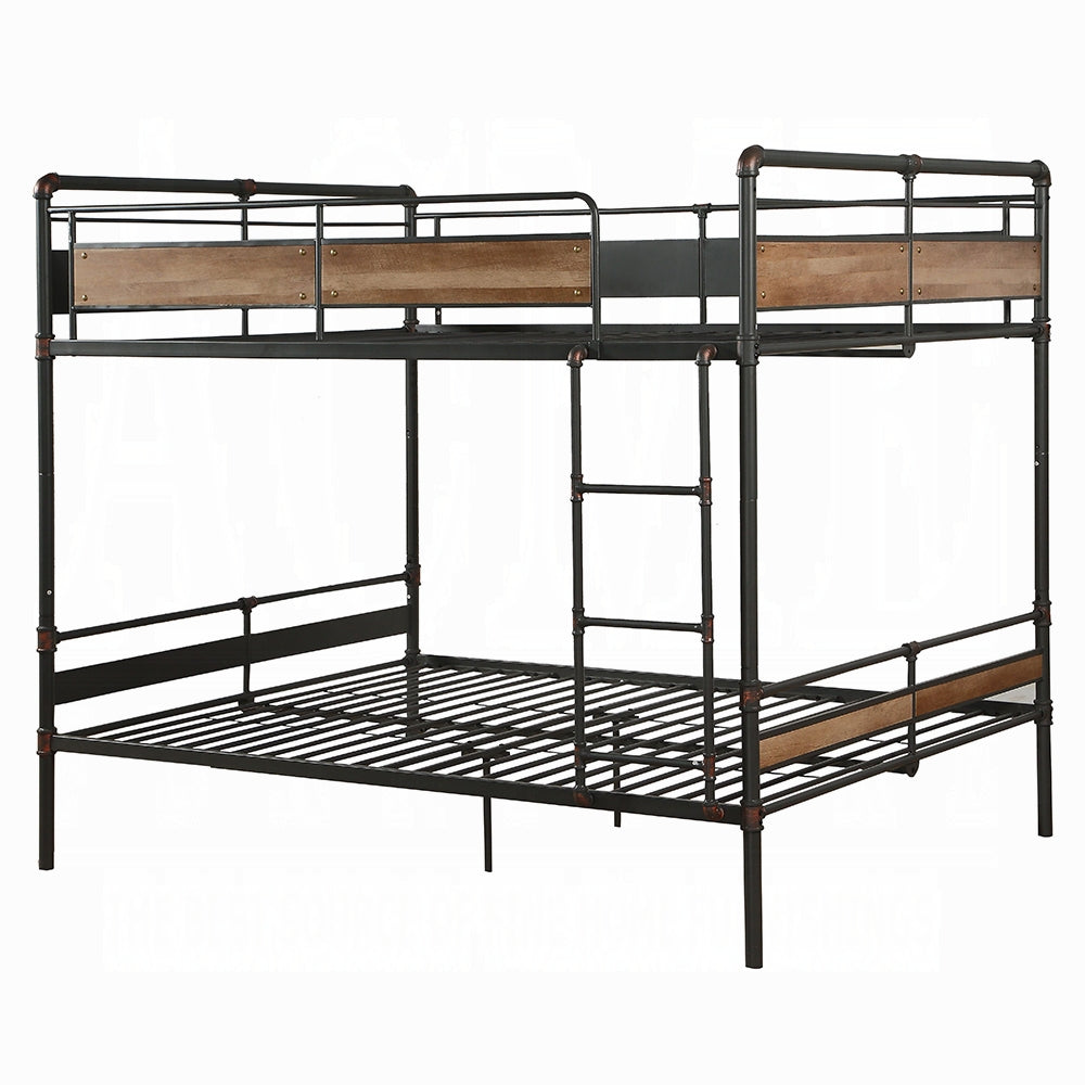 Darryl Brantley II Queen Metal Bunk Bed – Sandy Black Industrial Frame