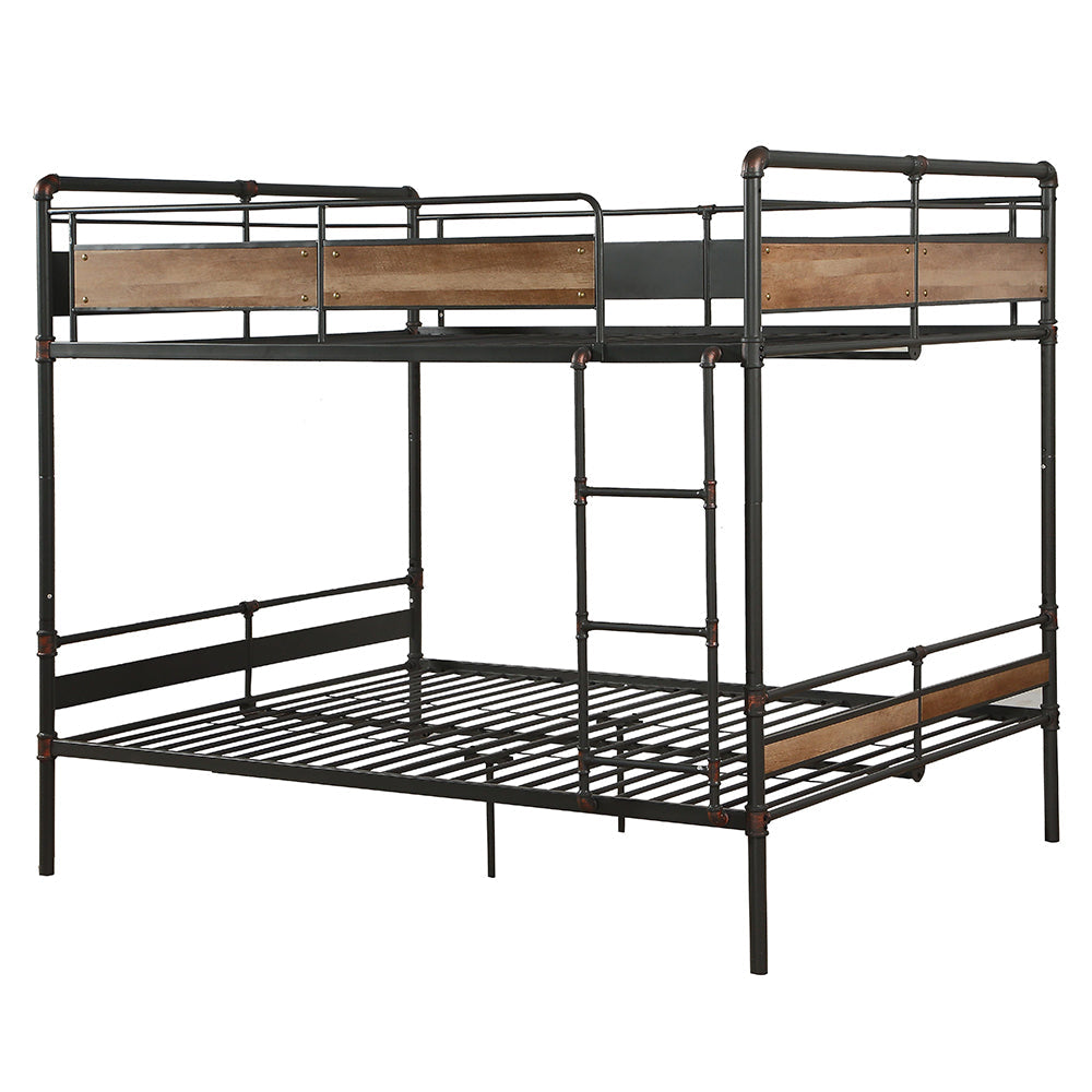 Darryl Brantley II Queen Metal Bunk Bed Sandy Black Industrial Frame