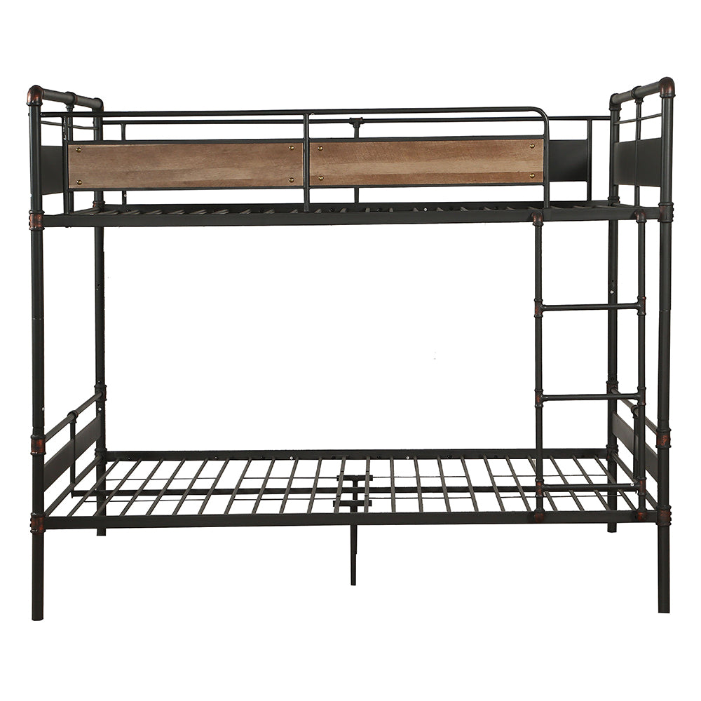 Darryl Brantley II Queen Metal Bunk Bed Sandy Black Industrial Frame
