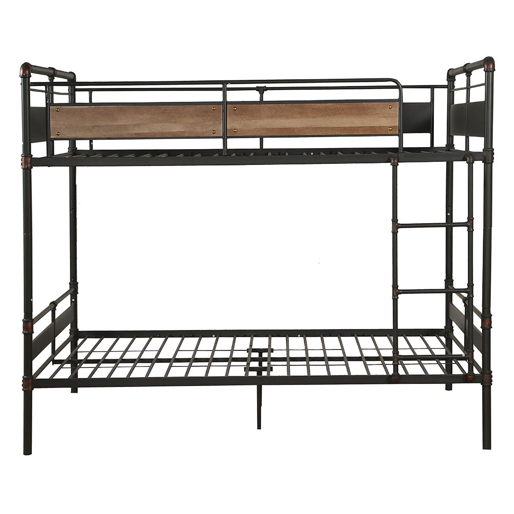 Darryl Brantley II Queen Metal Bunk Bed Sandy Black Industrial Frame