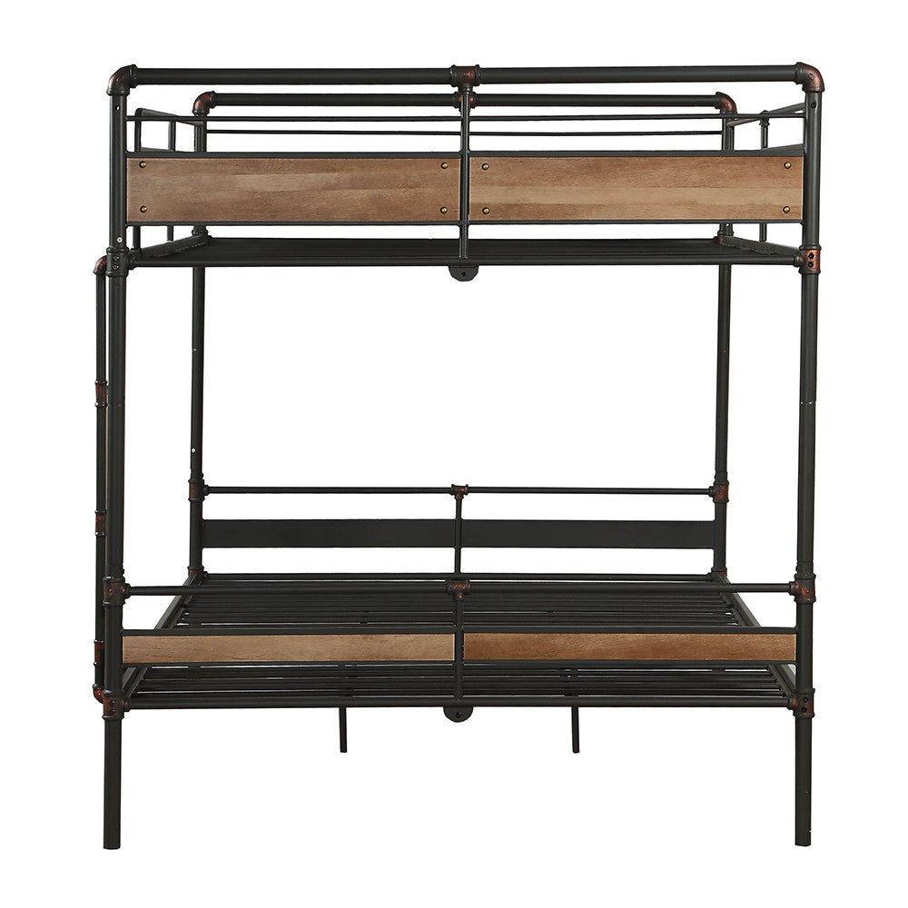 Darryl Brantley II Queen Metal Bunk Bed Sandy Black Industrial Frame