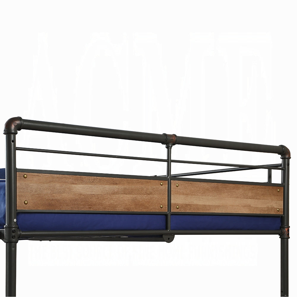 Darryl Brantley II Queen Metal Bunk Bed – Sandy Black Industrial Frame