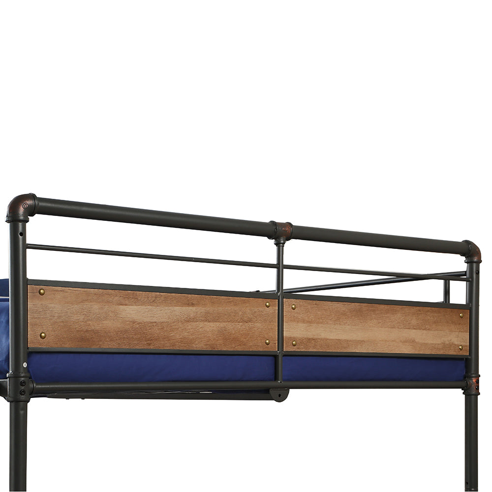 Darryl Brantley II Queen Metal Bunk Bed Sandy Black Industrial Frame