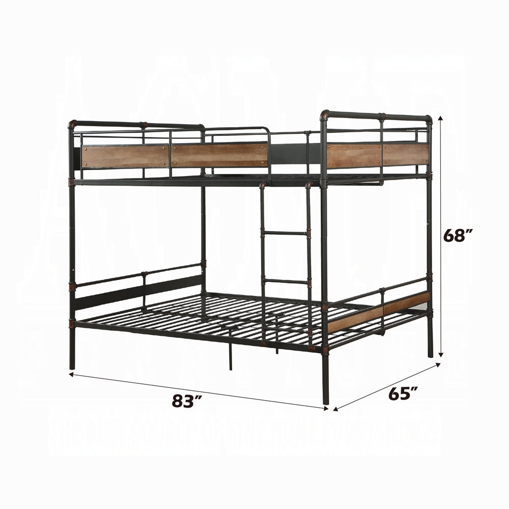 Darryl Brantley II Queen Metal Bunk Bed – Sandy Black Industrial Frame