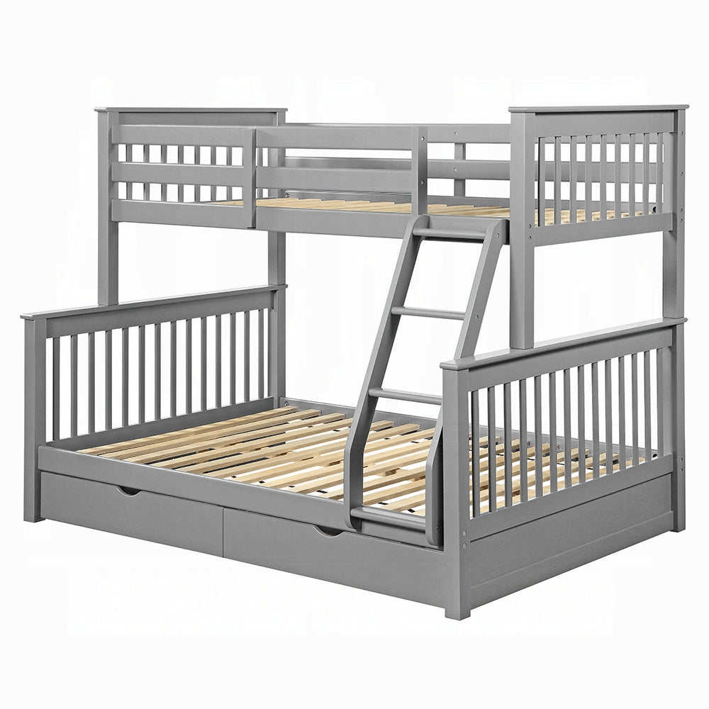 Ingrid Haley II Twin over Full Teen Bunk Bed Wooden Frame with Storage