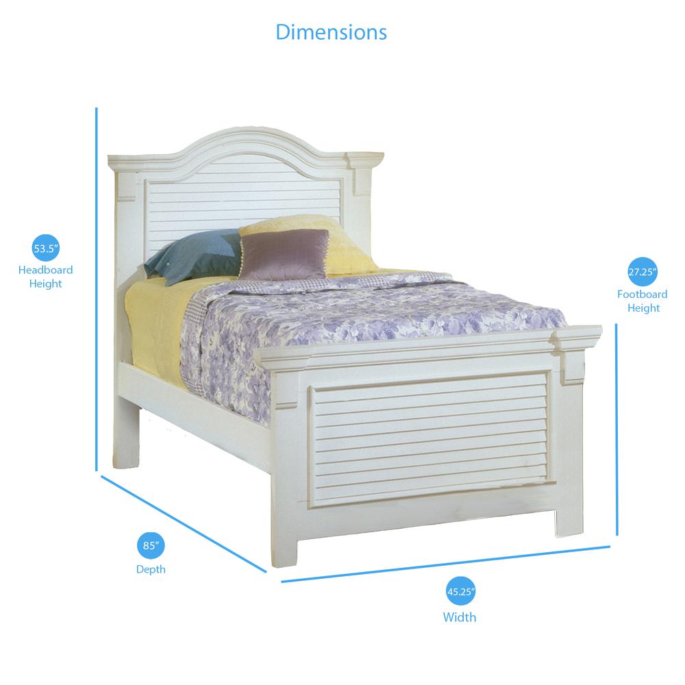 Maddox Cottage Traditions Twin Bed White Wood Cottage Style Panel Headboard