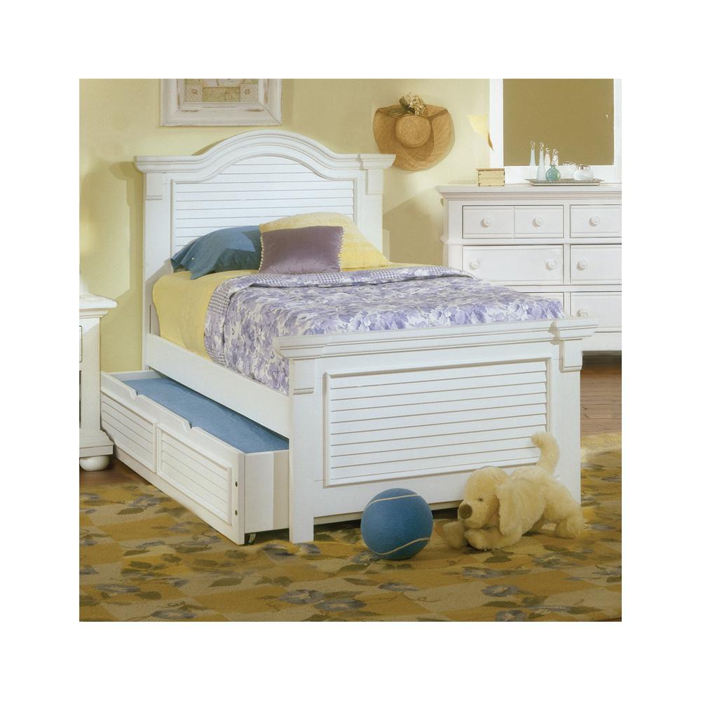 Maddox Cottage Traditions Twin Bed White Wood Cottage Style Panel Headboard