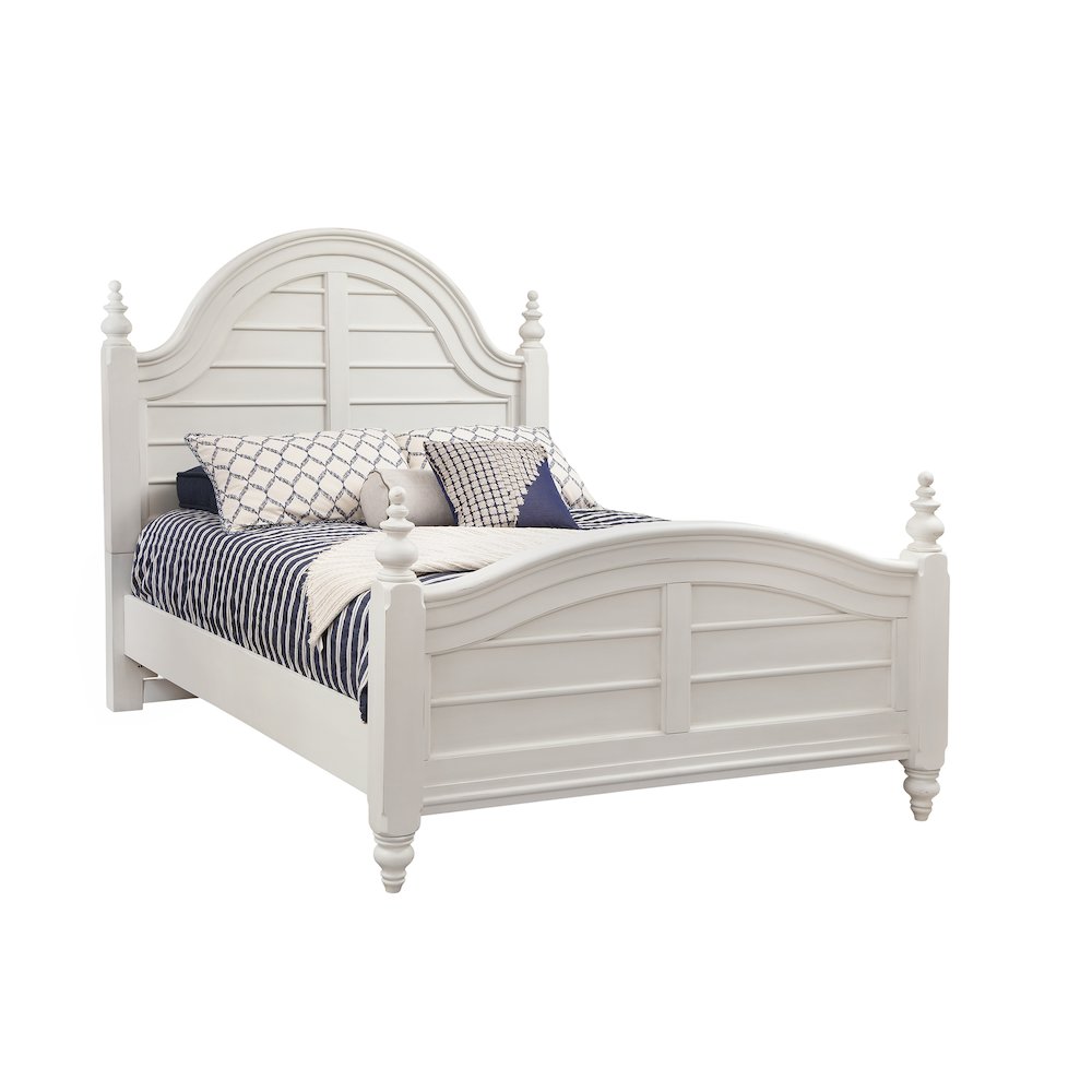 Noho Rodanthe Collection Queen Panel Bed Dove White – Farmhouse Design with Coastal Charm