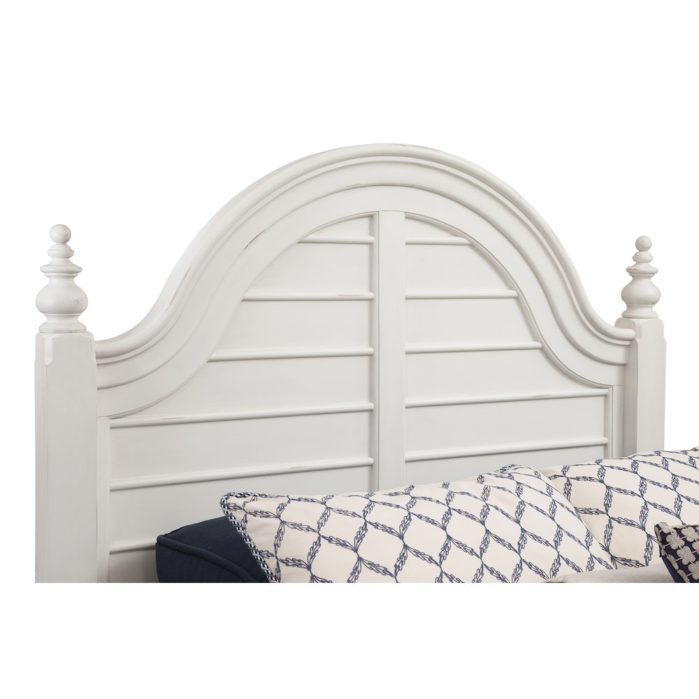 Allie Rodanthe King White Wooden Bed – Arched Panel Headboard, Beach Cottage Look