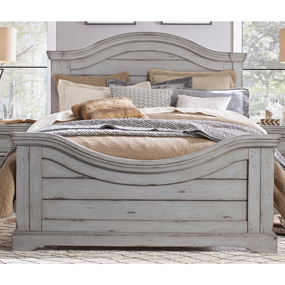 Stonebrook Queen Panel Bed - Light Distressed Antique Gray