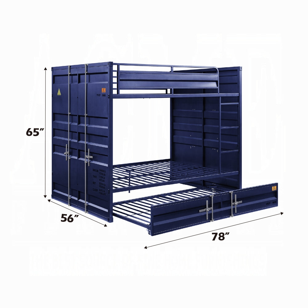 Dayton Cargo Full over Full Metal Bunk Bed Gunmetal – Modern Industrial Grid Frame