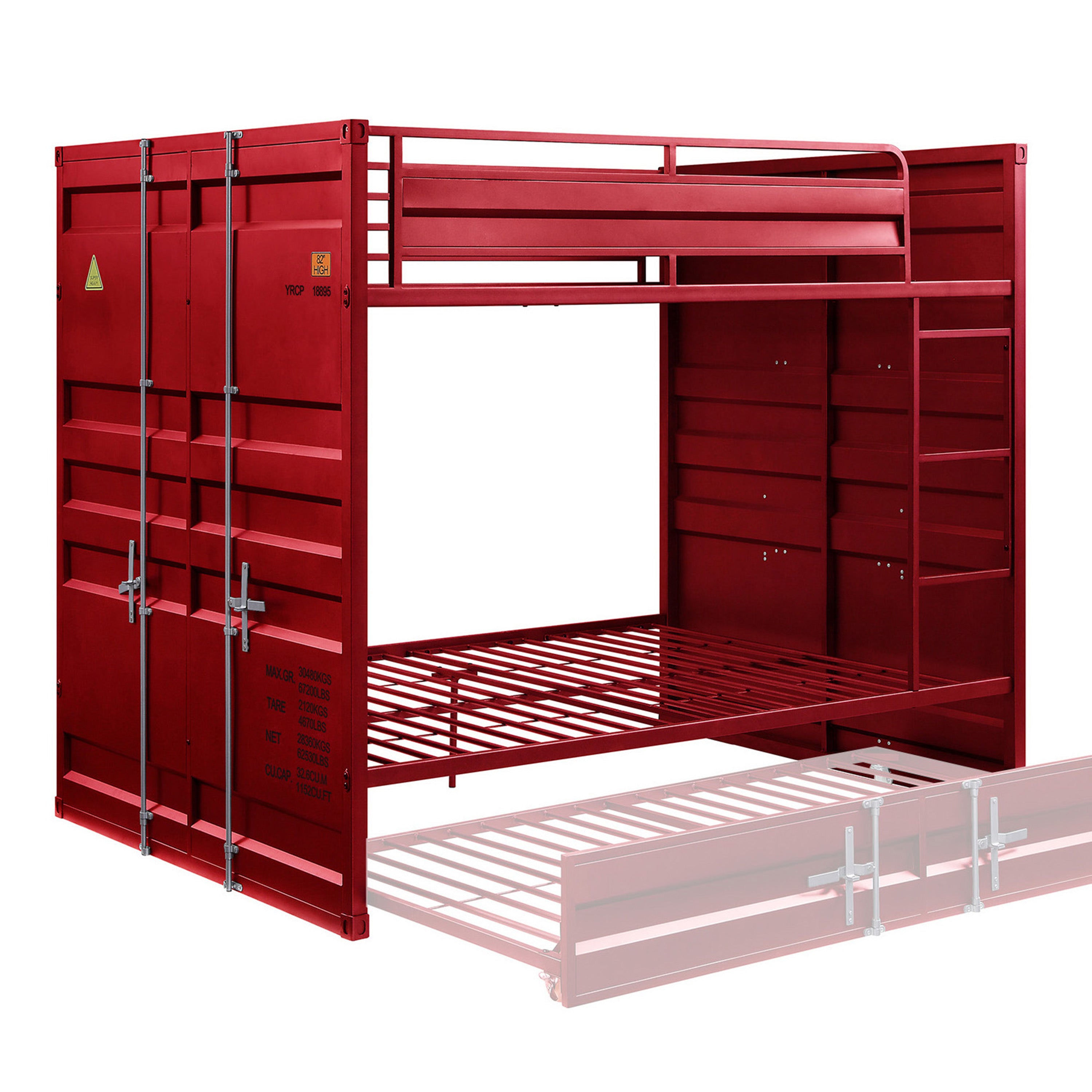 Cargo Bunk Bed (F/F), Red