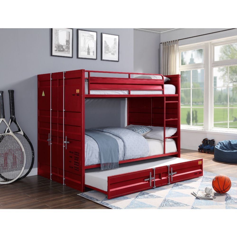 Cargo Bunk Bed (F/F), Red