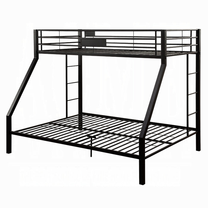 Omaha Limbra Twin XL & Queen Bunk Bed Sandy Black Metal – Industrial Style, Slatted Base