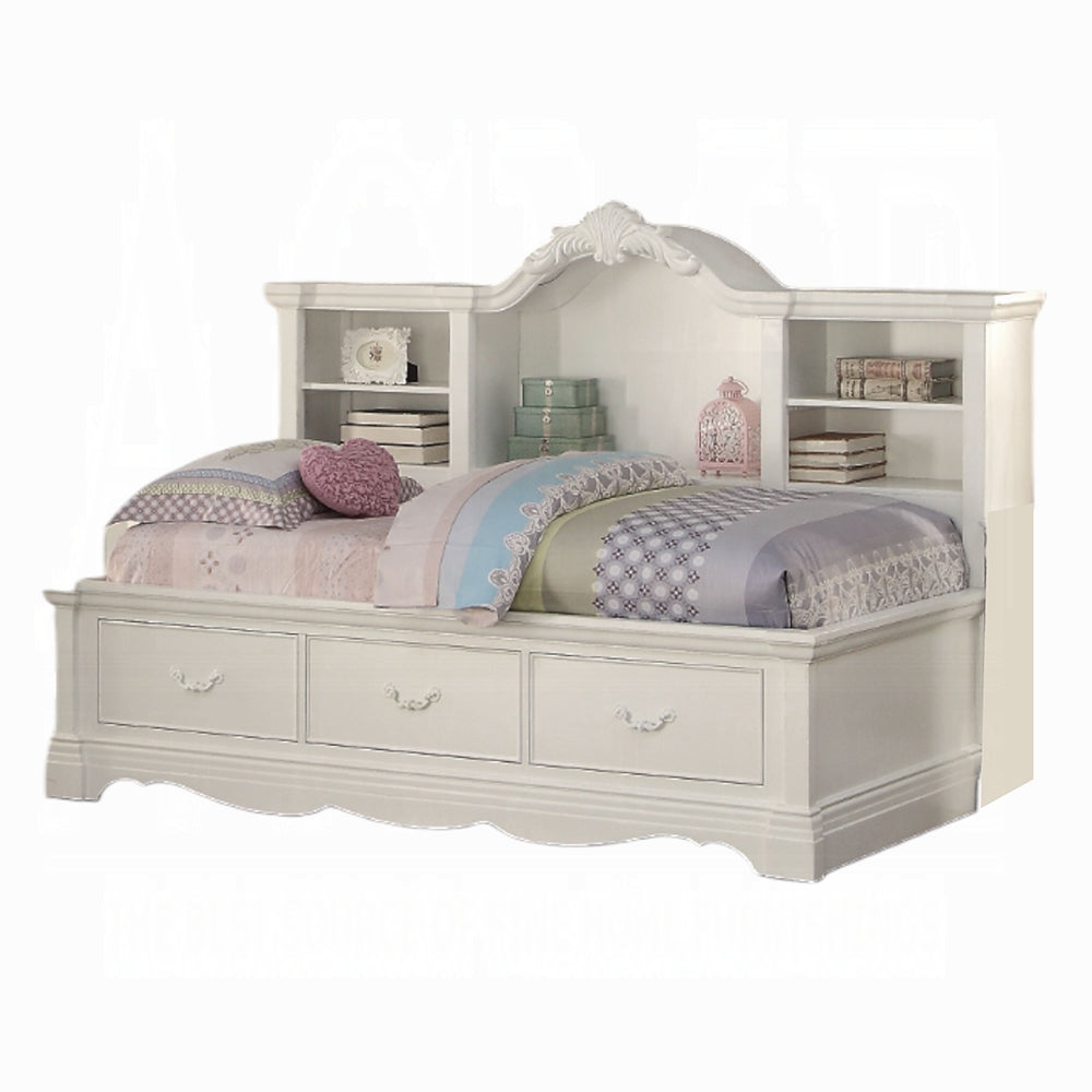 Rosalie Estrella Collection Twin Daybed White Wood – Sleek Design with Storage Drawers