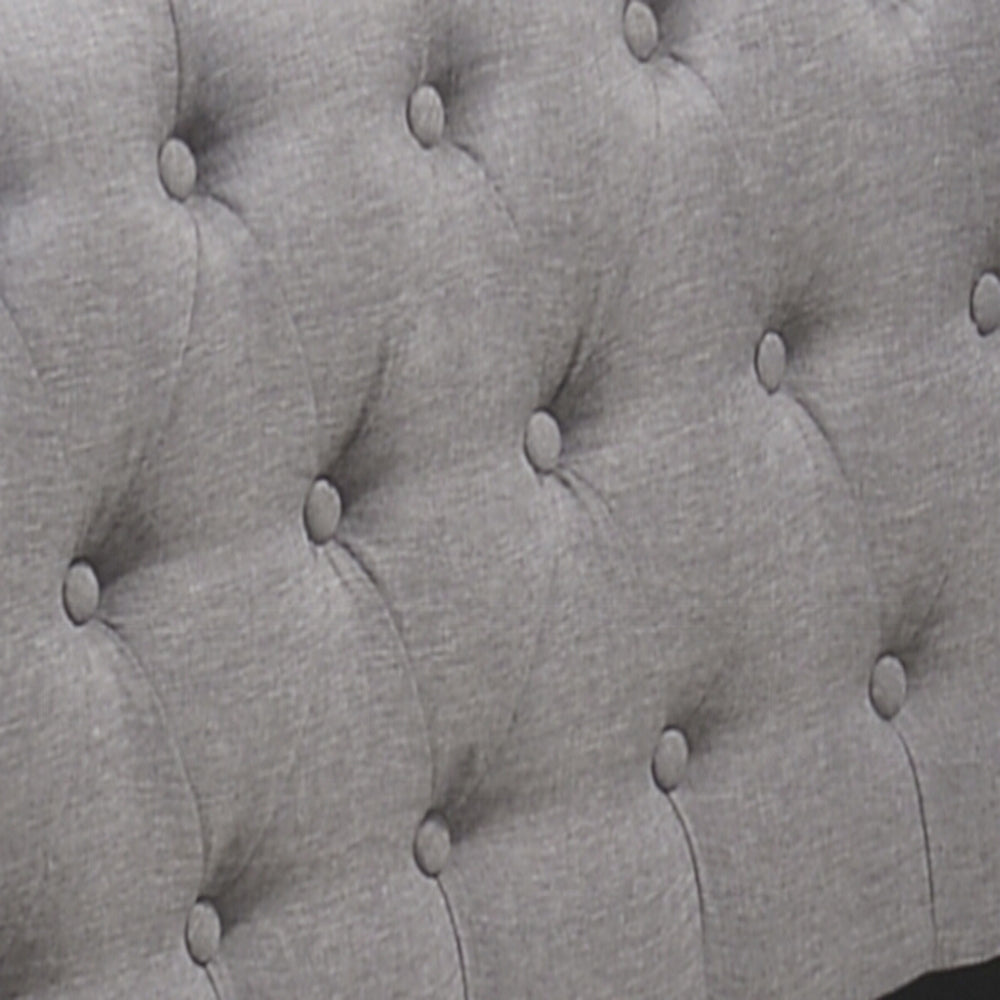Caleb Justice Twin Upholstered Daybed Smoke Gray Fabric with Pull-Out Trundle Bed