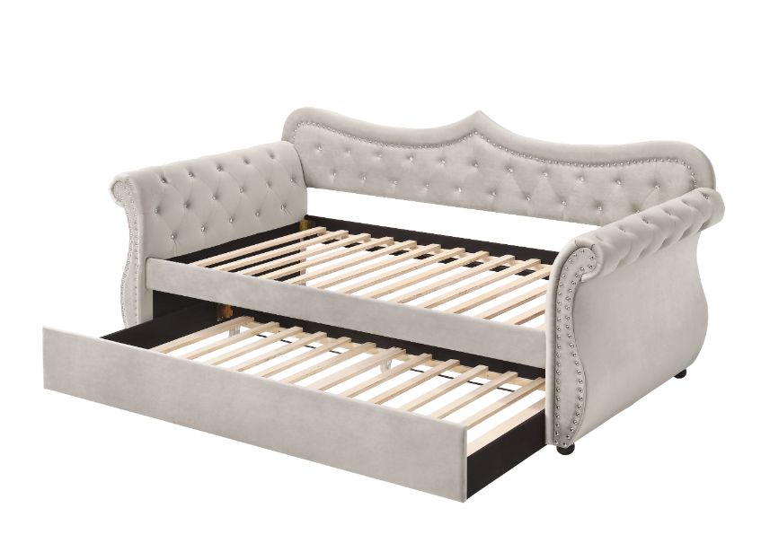 Adkins Daybed w/Trundle (Twin), Beige Linen