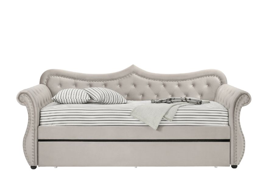 Adkins Daybed w/Trundle (Twin), Beige Linen