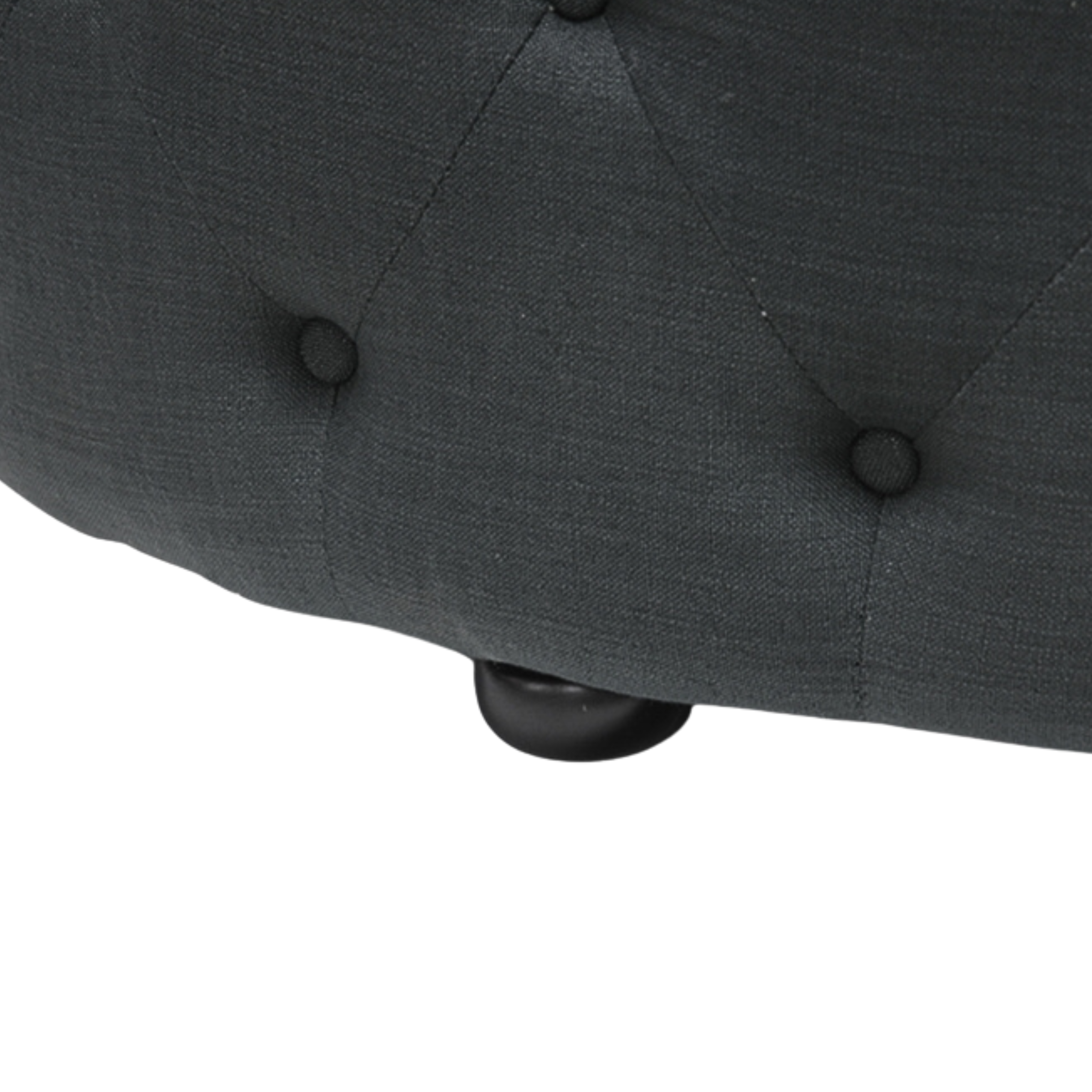 Cardiff Dark Gray Linen Modern Tufted Ottoman