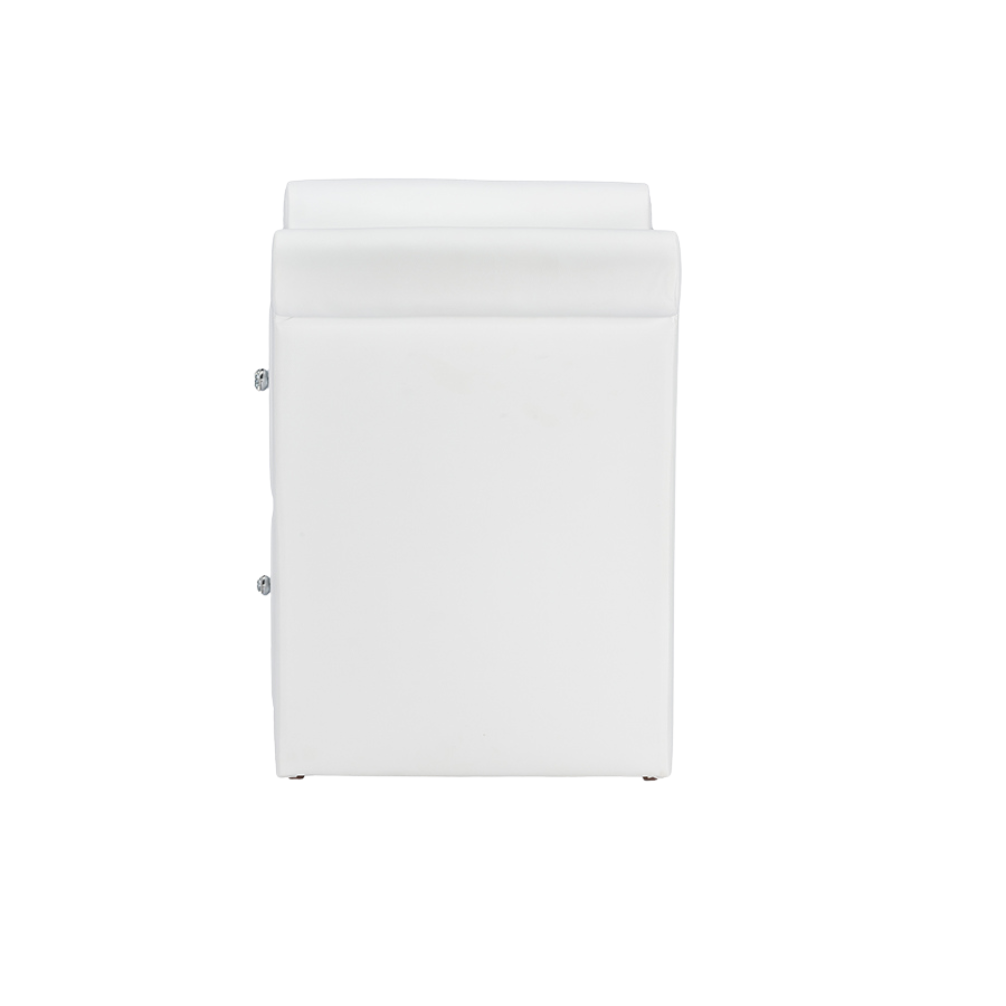 Victoria Matte White PU Leather 2 Storage Drawers Nightstand Bedside Table