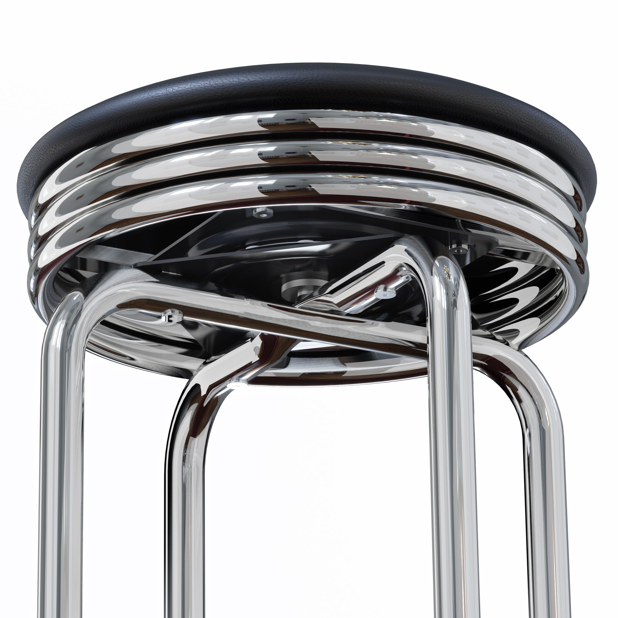 Summit 2-Pc Swivel Seat Stool Set, Black and Chrome
