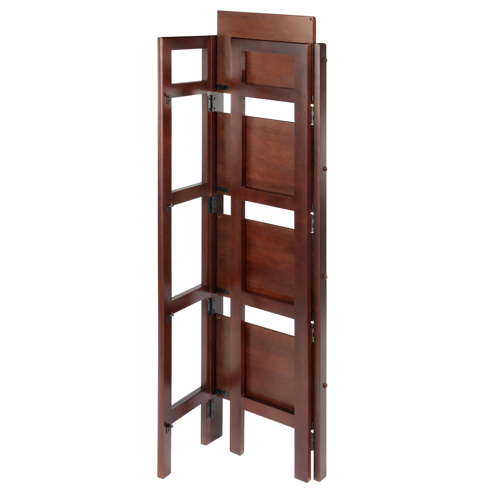 Terry Narrow 4-Tier Foldable Shelf, Walnut