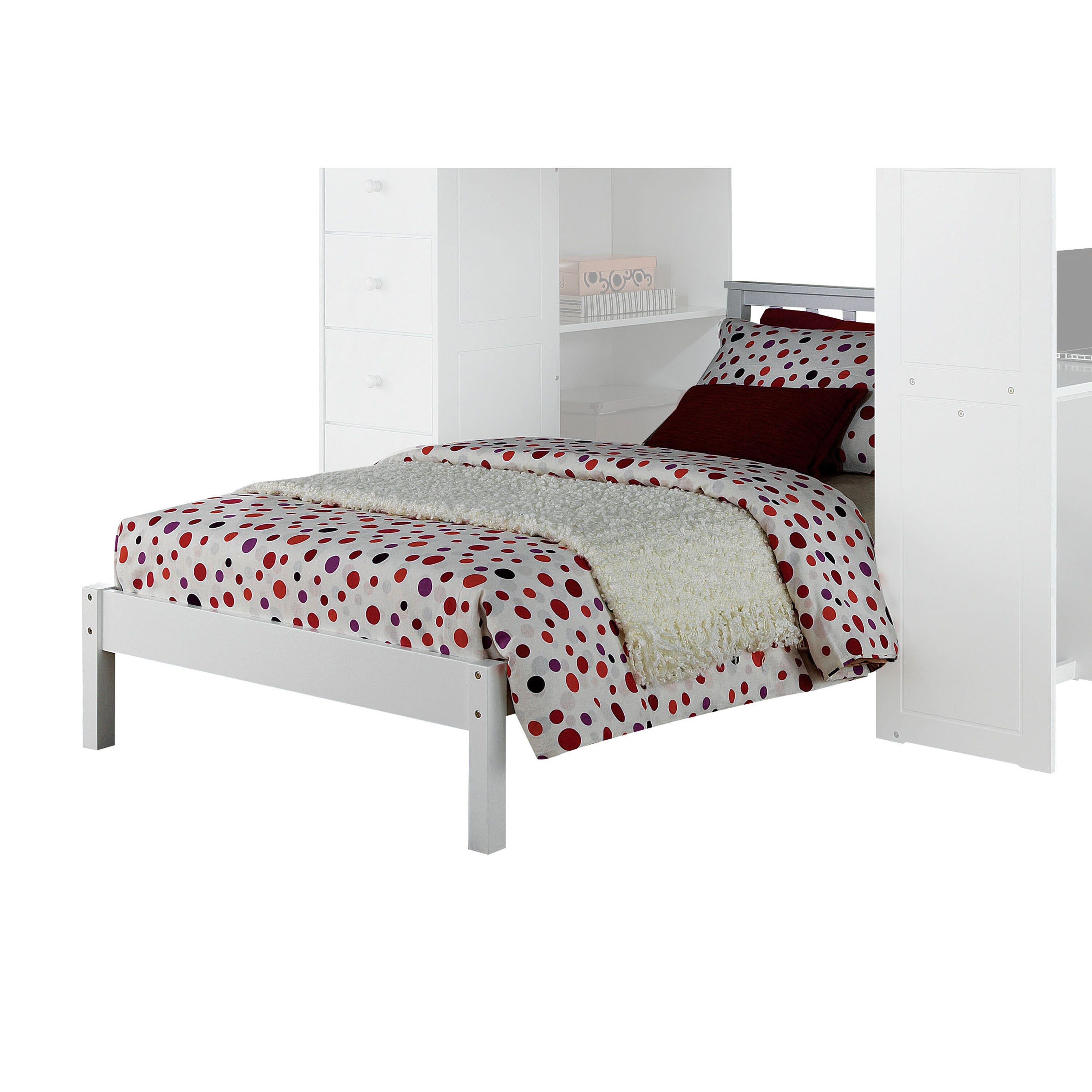 Aman Freya Twin White Platform Bed Frame – Durable Metal Bed with Built-in Support System