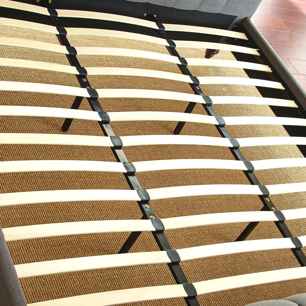 Calidore Isadora Queen Bed in Gray Fabric – Contemporary Style with Padded Headboard