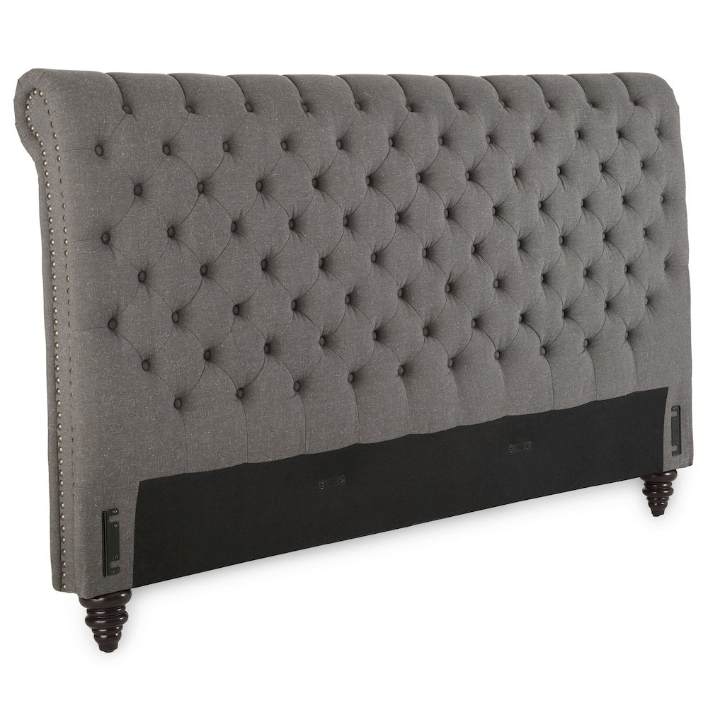 Swanson Collection Queen Bed Gray – Upholstered Headboard & Sleek Style