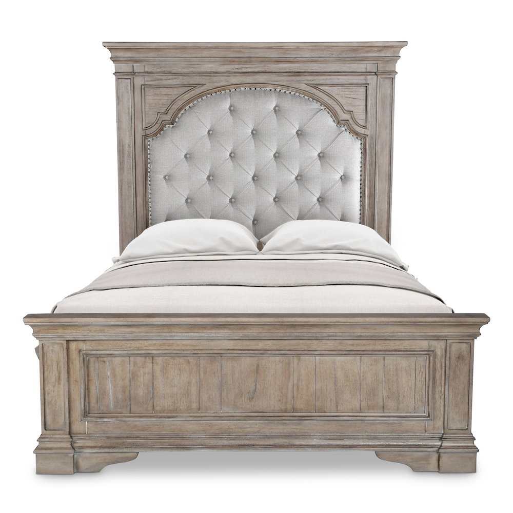 Legrand Highland Park Queen Rustic Driftwood Wood Bed – Panel Headboard with Footboard