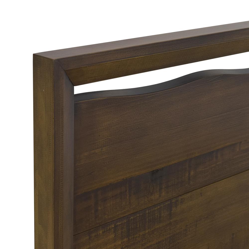 Benton Lofton Queen Brown Wood Platform Bed – Modern Low-Profile Frame