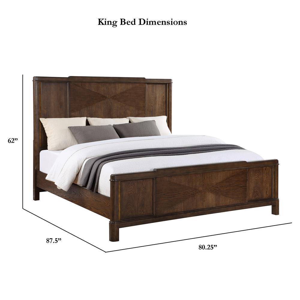 Jacey Milan Collection King Size Upholstered Bed – Contemporary Design with Wood Slats