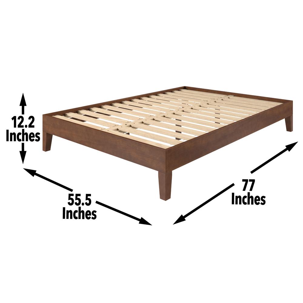 Celsie Nix Collection Full Size Platform Bed Natural Wood – Scandinavian Style with Clean Lines