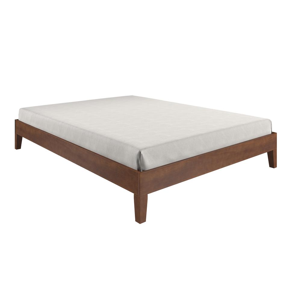 Celsie Nix Collection Queen White Platform Bed – Minimalist Style with Solid Wood Frame