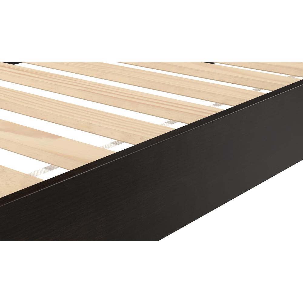 Celsie Nix Twin Platform Bed Black – Minimalist Wood Frame with Slats