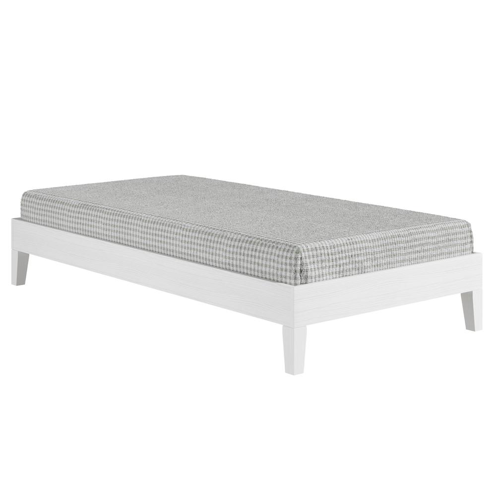 Celsie Nix Twin Platform Bed Black – Minimalist Wood Frame with Slats