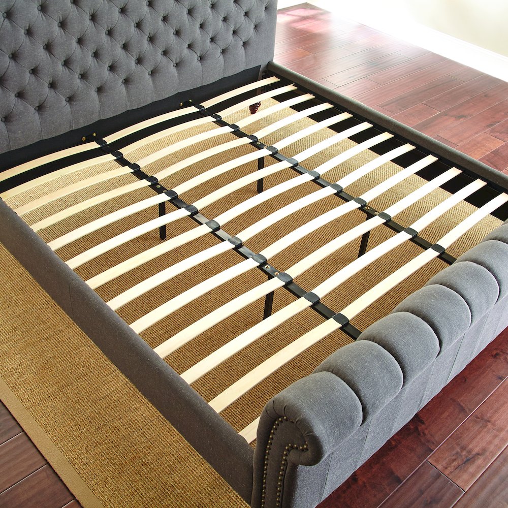 Fuller Swanson King Bed Gray – Contemporary Style with Padded Headboard