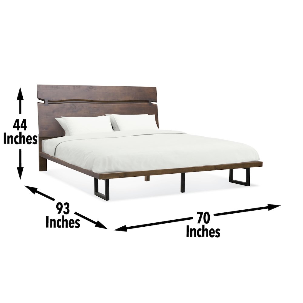 Ayu Pasco Queen Dark Brown Wood Bed – Modern Panel Headboard