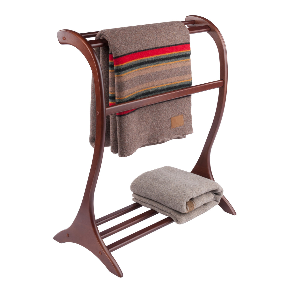 Bella Blanket Rack, Walnut Finish